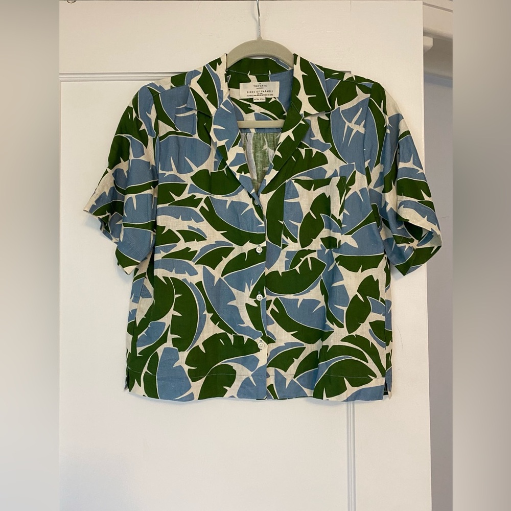 Trovata 100% Linen Cropped Shirt XS